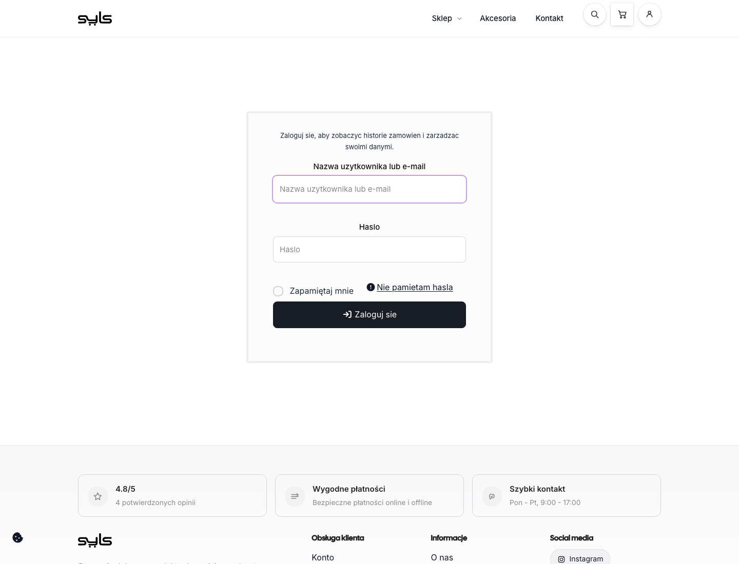 Customer login